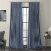 Denim Faux Linen Extra Wide Room Darkening Curtain