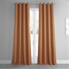 Desert Orange Faux Linen Grommet Room Darkening Curtain