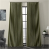 Tuscany Green Faux Linen Extra Wide Room Darkening Curtain