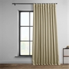 Thatched Tan Faux Linen Extra Wide Room Darkening Curtain