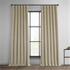 Thatched Tan Faux Linen Room Darkening Curtain