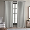 Oyster Faux Linen Room Darkening Curtain