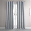 Heather Grey Faux Linen Grommet Room Darkening Curtain