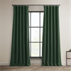 Key Green Faux Linen Room Darkening Curtain