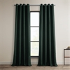 Focal Green Faux Linen Grommet Room Darkening Curtain