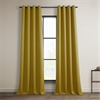 Graphic Gold Faux Linen Grommet Room Darkening Curtain