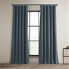 Reverie Blue Faux Linen Room Darkening Curtain