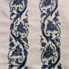 Florence Blue Embroidered Cotton Crewel Swatch