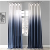 Ombre Blue Faux Linen Sheer Curtain