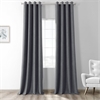 Modern Grey Thermal Room Darkening Heathered Italian Woolen Weave Grommet Curtain