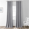 Steely Grey Thermal Room Darkening Heathered Italian Woolen Weave Grommet Curtain