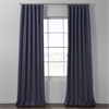 Pacific Blue Italian Textured Faux Linen Hotel Blackout Curtain