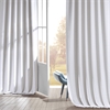 Signature Mission White Faux Linen Blackout Curtain