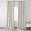 Natural Light Beige Vintage Thermal Cross Linen Weave Blackout Grommet Curtain