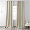 Toasted Tan Vintage Thermal Cross Linen Weave Blackout Grommet Curtain