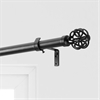 Modern Orb Extendable Metal Rod Set- Matte Black