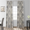 Magdelena Silver & Blue Designer Damask Curtain