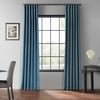 Nassau Blue Blackout Vintage Textured Faux Dupioni Silk Curtain