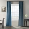 Nassau Blue Vintage Textured Faux Dupioni Silk Curtain