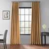 Flax Gold Blackout Vintage Textured Faux Dupioni Curtain