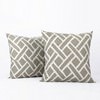 Martinique Taupe Printed Cotton Cushion Covers - PAIR