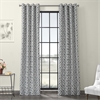 Martinique Grey Grommet Printed Cotton Curtain