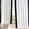 Fresh Popcorn and Black Vertical Colorblock Panama Curtain