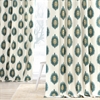 Mayan Teal Printed Cotton Curtain