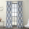 Mecca Blue Grommet Printed Cotton Curtain