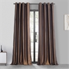 Copper Brown Grommet Blackout Faux Silk Taffeta Curtain