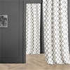 Pavillion White & Grey Designer Flocked Curtain