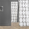 Royal Gate Off White & Silver Designer Flocked Curtain