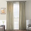 Woodcroft Gold & Blue Designer Striped Faux Silk Curtain