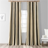 Sake Black & Gold Designer Striped Faux Silk Curtain