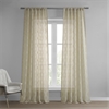 Calais Tile Beige Patterned Linen Sheer Curtain