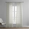 Calais Tile Grey Patterned Linen Sheer Curtain