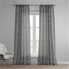 Vega Charcoal Patterned Linen Sheer Curtain