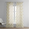 Normandy Gold Printed Faux Linen Sheer Curtain