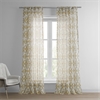 SeaGlass Yellow Printed Faux Linen Sheer Curtain