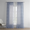 Plaza Blue Printed Faux Linen Sheer Curtain