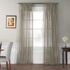 Extra Wide Solid Museum Grey Voile Poly Sheer Curtain