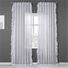 White Orchid Faux Linen Ruffle Sheer Curtain