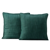 Basil Green Designer Shantung Faux Silk Cushion Cover - Pair