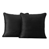 Papillon Black Designer Shantung Faux Silk Cushion Cover - Pair