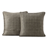 Nighthawk Grey Yarn Dyed Designer Faux Raw Textured Silk Cushion Cover - Pair