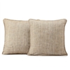 Linen Tan Yarn Dyed Designer Faux Raw Textured Silk Cushion Cover - Pair