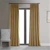 Signature Amber Gold Pleated Blackout Velvet Curtain