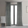 Signature Silver Grey Pleated Blackout Velvet Curtain