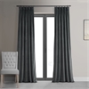 Signature Natural Grey Pleated Blackout Velvet Curtain