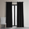 Signature Warm Black Grommet Blackout Velvet Curtain